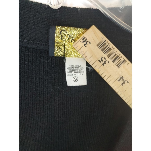 Vtg Essence Cardigan Sweater Women's Sm Colorblock 80's Grannycore Oversized USA - Picture 2 of 5